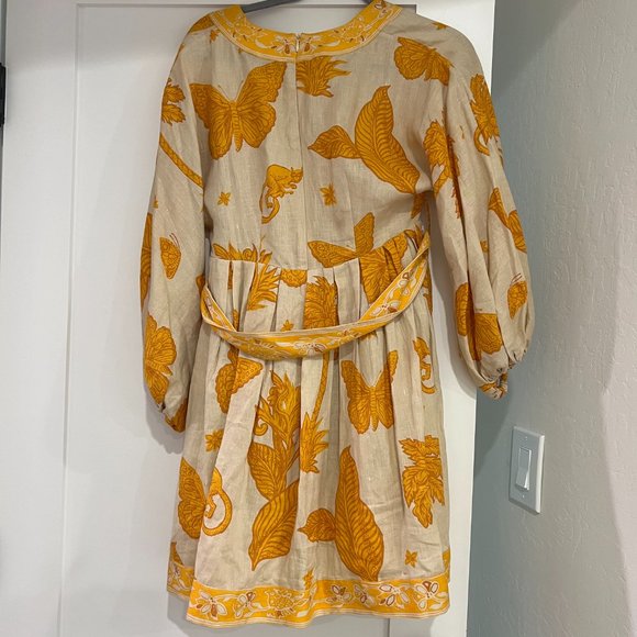 LINEN BALLOON-SLEEVE MINI DRESS - Picture 3 of 4